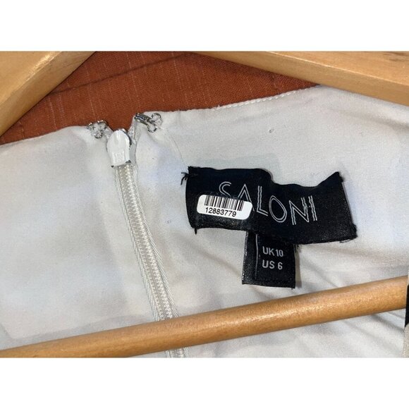 Saloni Eve Striped Rainbow Floral Print Puff Sleeve Button Front Mini Dress 6 - Picture 6 of 11